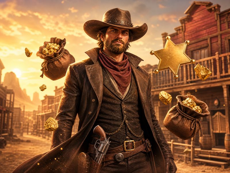 Ilustrasi tema permainan Wild West Gold